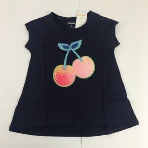 Gymboree Blue Sequined Cherry Shirt Size 4 XS